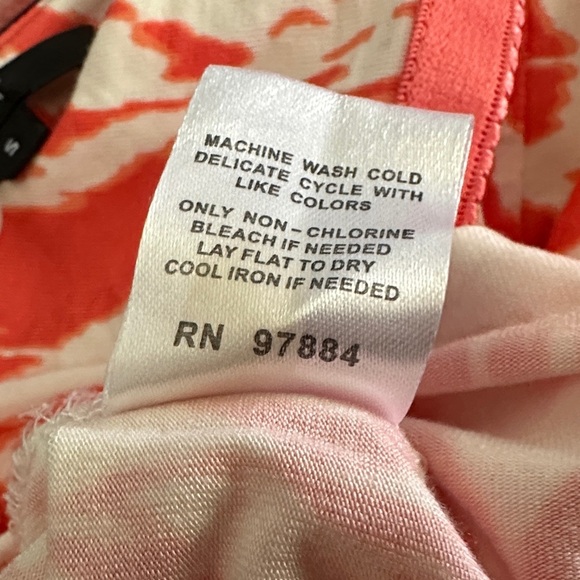 Tart Vibrant Coral and White Patterned Midi Dress - Picture 6 of 6